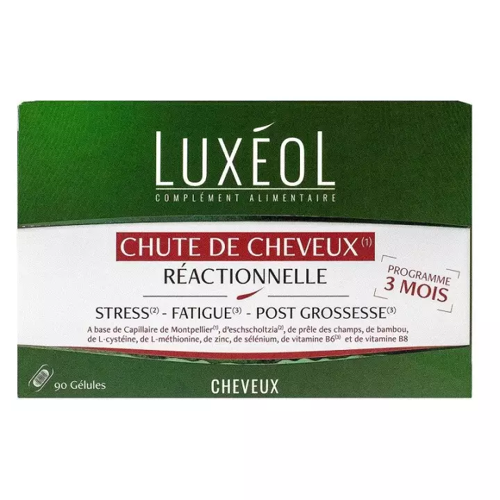 Luxéol Chute de Cheveux Réactionnelle - 90 Gélules Anti-Chute