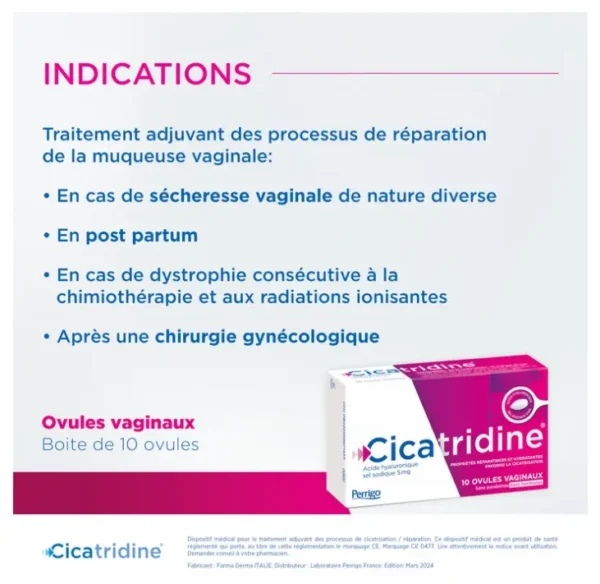 Cicatridine 10 Ovules Vaginaux 02