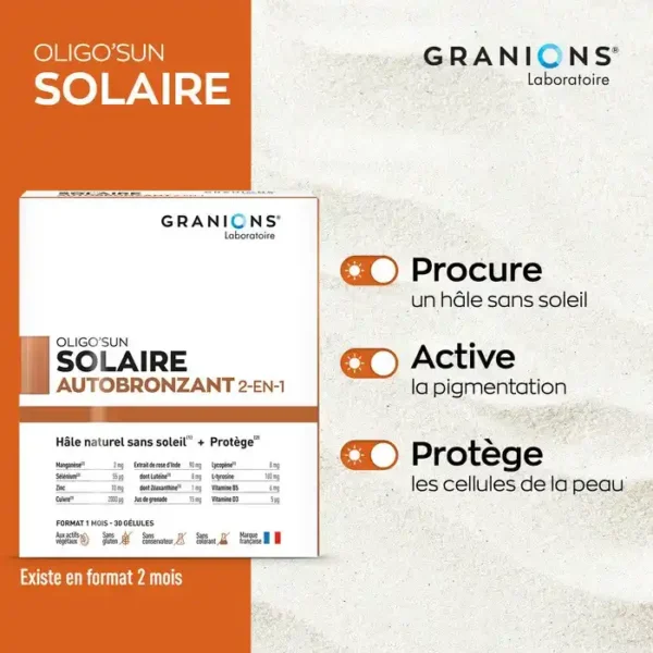 Granions Oligo'Sun Solaire Autobronzant 2en1 30 Gélules