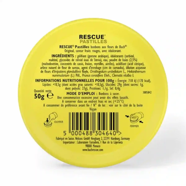Rescue Bach Pastilles Saveur Fruits Rouges 50g-02
